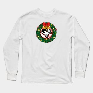 Christmas Wreath Jay Long Sleeve T-Shirt